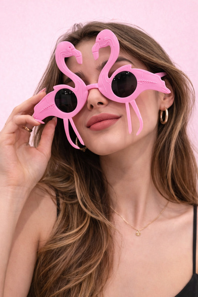 PARTİPORT نظارات حفلات فلامينجو باللون الوردي على شكل فلامينجو، نظارات حفلات ...