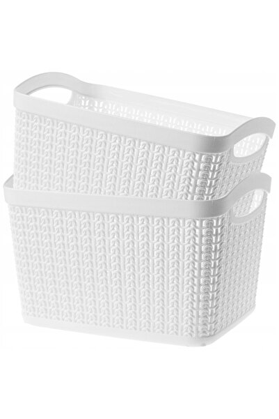 KADAX Storage Box Container 6.6L Basket Organizer Plastic White 2pcs