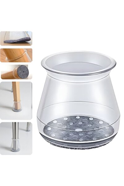 OEM Set of 4 Chair Leg Protectors, Flexible PVC with Felt, Anti-Scratch and S...