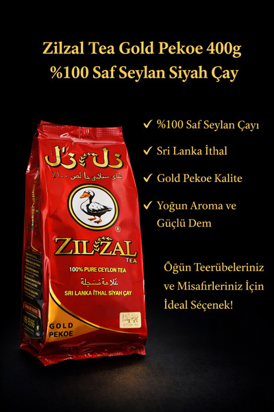 ZILZAL TEA Gold Pekoe 400g Sri Lanka İthal Siyah Çay – %100 Saf Seylan