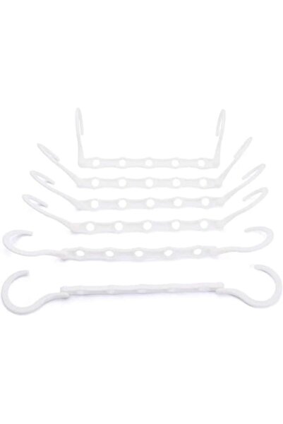 OEM Set de 6 umerașe pentru haine, organizator, alb, 41x6,8cm