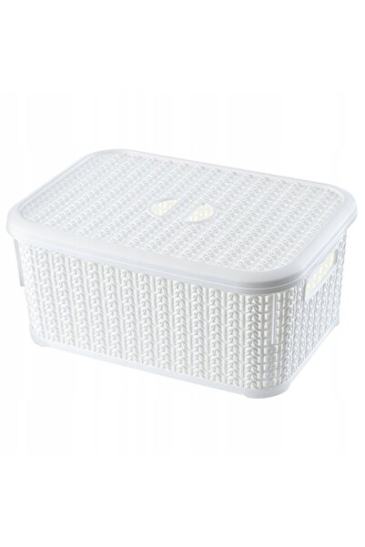 KADAX Cutie container cu capac pentru depozitare 6L Coș organizator Cutie albă