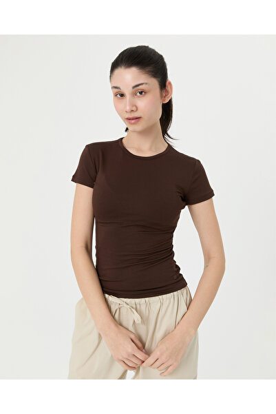 Ayma Active Brown Basic T-Shirt