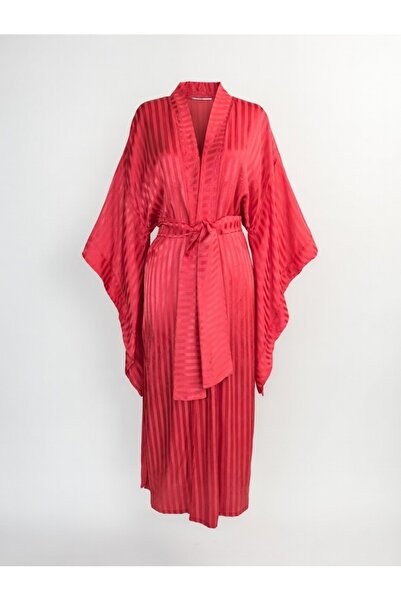 MANOTRES Striped Jacquard Kimono