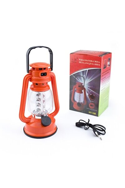 gemashop Felinar retro LED cu cârlig, portabil, roșu