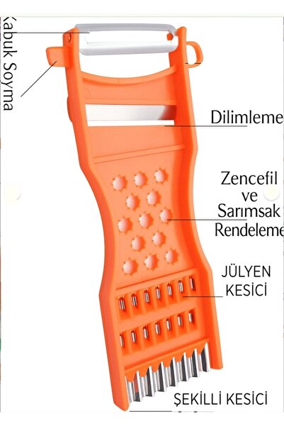 HB LİFE Çok Fonksiyonlu Sebze Doğrayıcı | Spiral Rende ve Julienne Soyacak Mutfak Aparatı