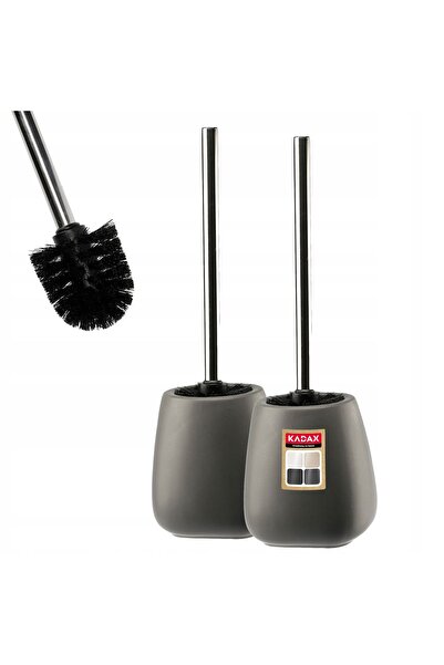 KADAX Toilet Brush for Bathroom Toilets Gray Ceramic Set of 2