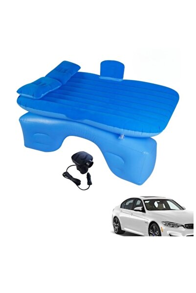 Impact Vision Inflatable Car Mattress with 2 Pillows and Pump, Blue