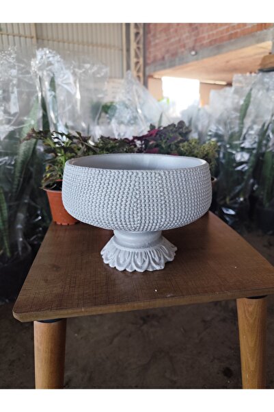 Yades Antrasit Eskitme Ayaklı Saksı - Dekoratif Kadeh Model Sukulent Ve Kaktü...