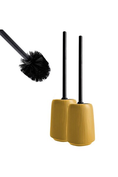 KADAX 2x Toilet Brush for Bathroom Toilets Yellow Ceramic Modern