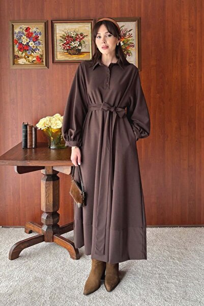 Ceylan Otantik Bitter Brown Vintage Dress