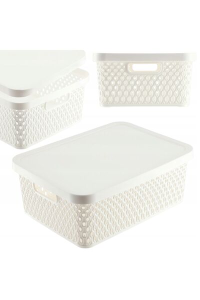 KADAX Coș cu capac, organizator, cutie de depozitare, 12 l, alb