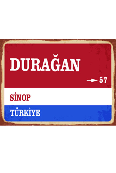 Genel Markalar Sinop ili Durağan İlçesi Retro Ahşap Sokak Tabelası