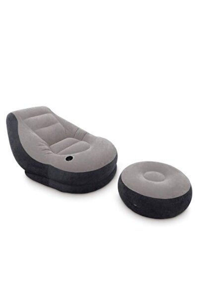 Intex Set fotoliu gonflabil cu suport pentru picioare, gri, 130 x 76 x 99 cm