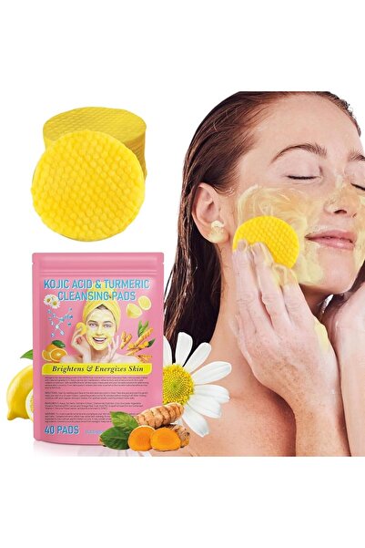 Arabest 40 قطعة من مناديل تنظيف الكركم، للوجه والجسم، لإزالة الكيراتين الزائد