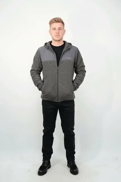 Hersley New Season Coated Hooded Men's Fleece Jacket