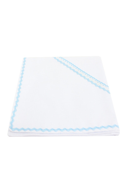 PRICHINDEL Material textil Mir, bumbac, Edi, alb cu dantelă albastră, 80x80 cm