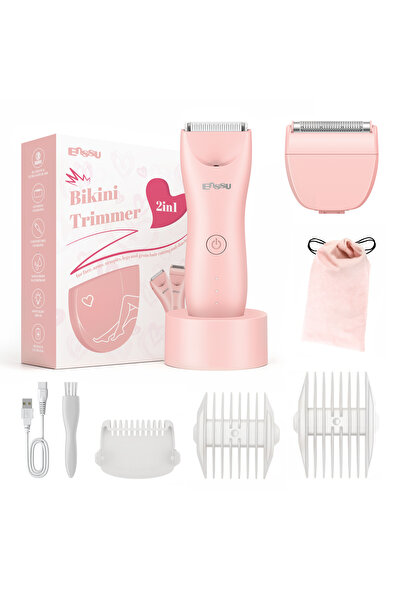 ENSSU Bikini Trimmer for Women - 2 in 1 Pubic Hair Trimmer IPX7 Waterproof, R...