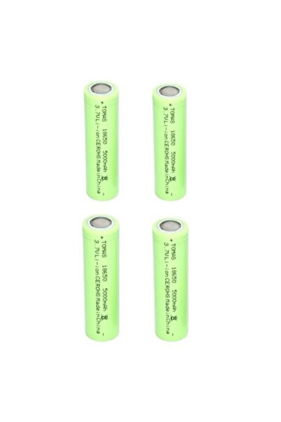 K KATHODE Set of 4 Li-Ion 18650 Batteries, Capacity 5000mAh Flat, 3.7V,
