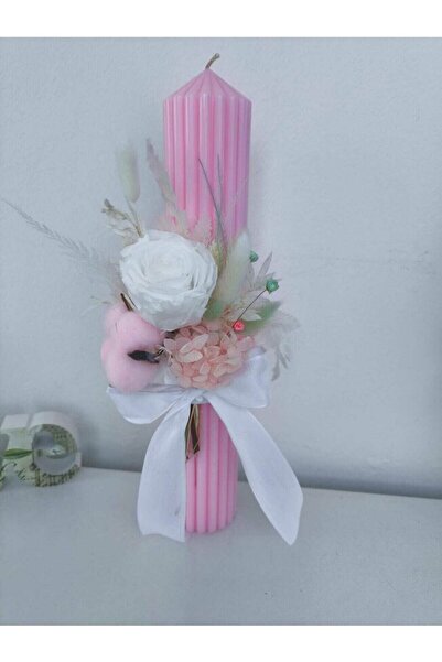 PRICHINDEL Baptism Candle, Wax, Immortal, Pink, 35cm