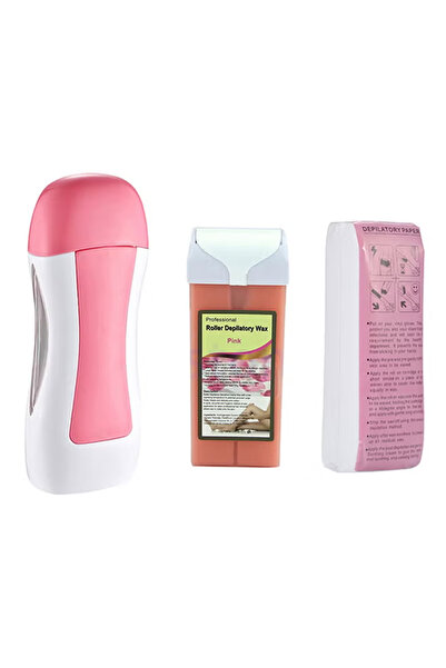 BSMBIOO Depilatory Wax Melting Machine And Paper Set White/Pink
