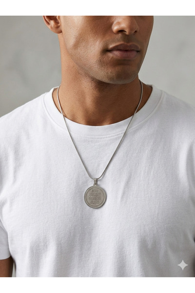 Açıkmeşe Ev Yaşam Ürünleri Evil Eye Verse Steel Necklace