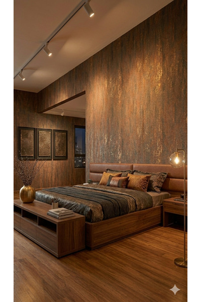 Oskar kendinden desenli silinebilir Bakır Gold detaylı duvar kağıdı 16 metrekare