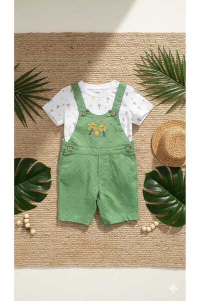 Little Baby Tropical Printed T-Shirt & Salopet Set