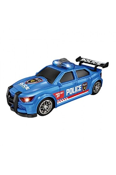 JS Toys Masina de politie albastra cu sunete si lumini, 1:20, jstoys
