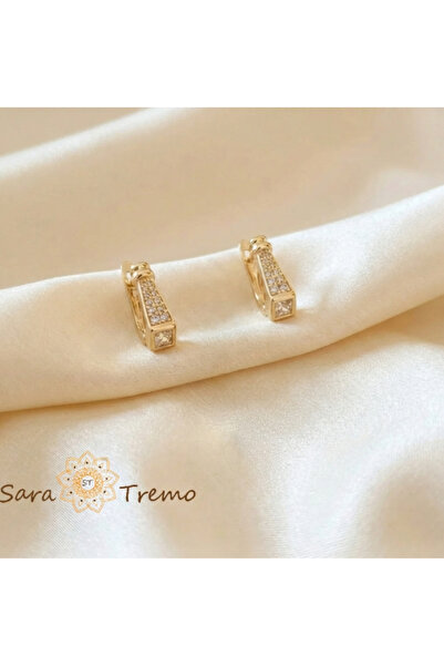 SaraTremo Noble Sparkle Earrings – 14K Plated with Zirconia