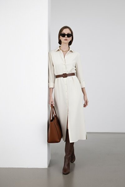 Vireo Club Ženske Pamuk Viskoza Kaiš paket midi Košulja-haljina