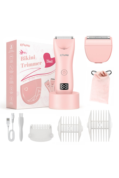 ENSSU Bikini Trimmer for Women - 2 in 1 Pubic Hair Trimmer IPX7 Waterproof