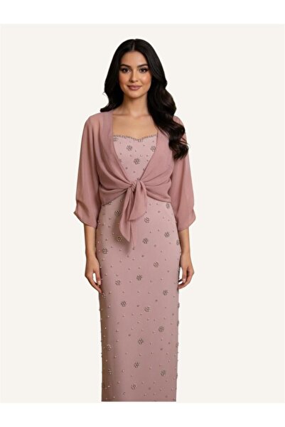 GEARELEC Maxi dress with a Marble Patterned and an elegant waist tie