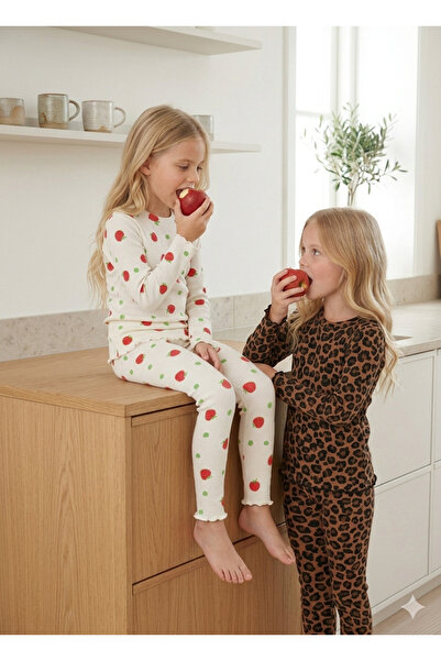 DANBİ Kız Çocuk 4,5,6,7,8 Yaş Kalın Kaşkorse Alt-Üst 2 Adet Takım