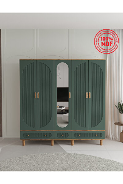 Teen & Bright SOHO 5 KAPAKLI ÇEKMECELİ GARDIROP - TAMAMI MDF