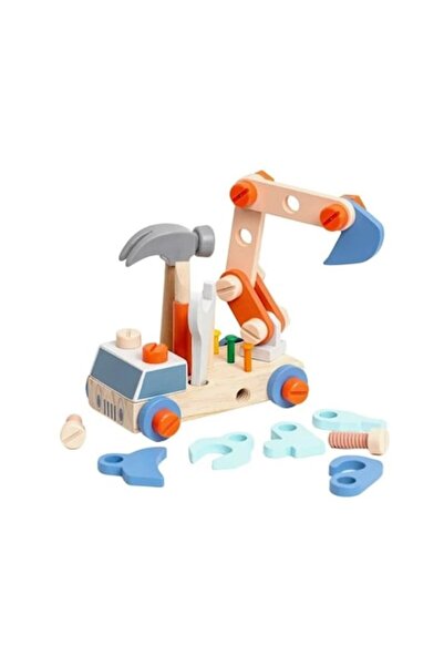 Mixbo Set educațional din lemn - Vehicul de inginerie