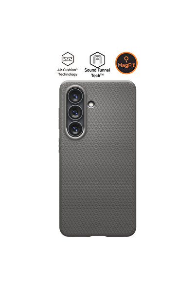 Spigen Galaxy S26 Plus ile Uyumlu ince Kılıf Liquid Air MagFit Marble Gray Şe...