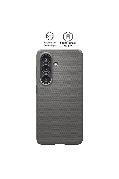 Galaxy S26 Plus ile Uyumlu ince Kılıf Liquid Air Marble Gray Şeffaf Kapak - ACS11210