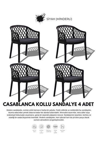 Daim Plastik CASABLANCA LÜX CAFE & RESTAURANT SANDALYESİ 4 LÜ