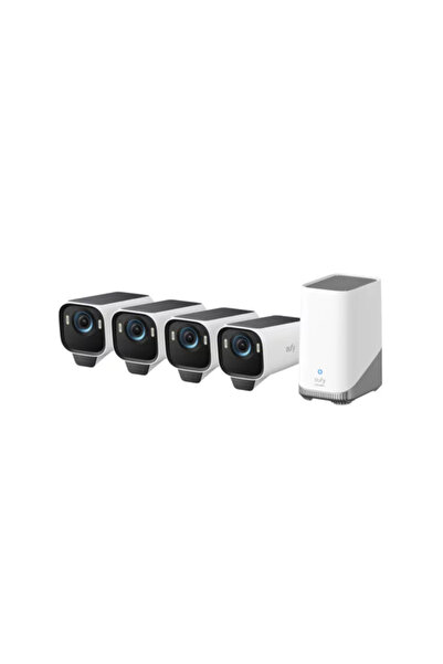 eufy Wireless Video Surveillance Kit 4K, 4 Cameras + HomeBase 3, Solar Panel,...