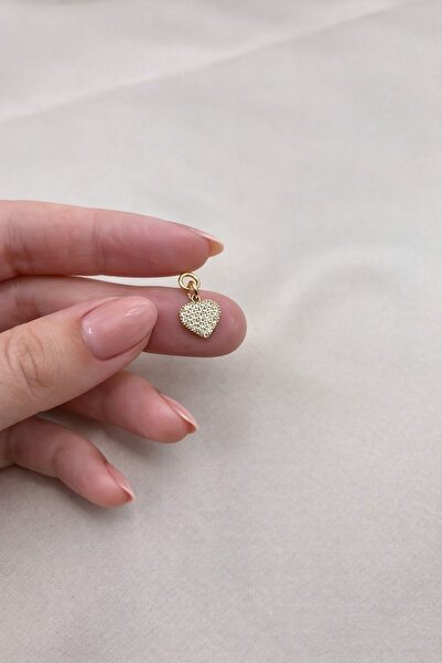 FIORA AKSESUAR Heart Figure Zircon Stone Steel Necklace or Bracelet End Charm...