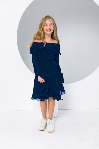 incity Κοριτσίστικο φόρεμα με βολάν Λεπτομέρεια γιακά κομψό