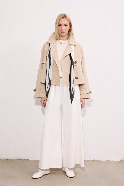 Touché Privé Gabardine Pants with Elastic Waist and Pockets