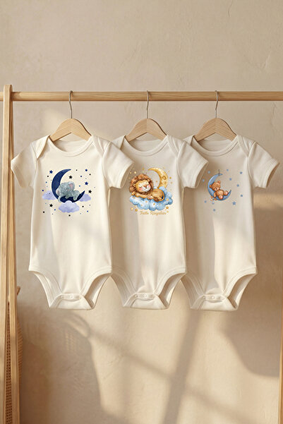 LilJoy بدلة أطفال قصيرة الأكمام مطبوعة عليها حيوانات أسطورية نائمة، مصنوعة من...