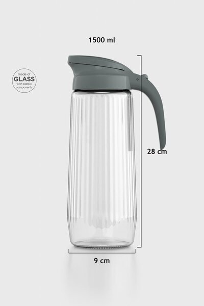 Renga Beluga 1500 ml Gravürlü Cam Sürahi 111021 Koyu Füme