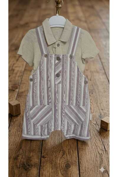 Little Baby Shirt & Striped Salopet Set