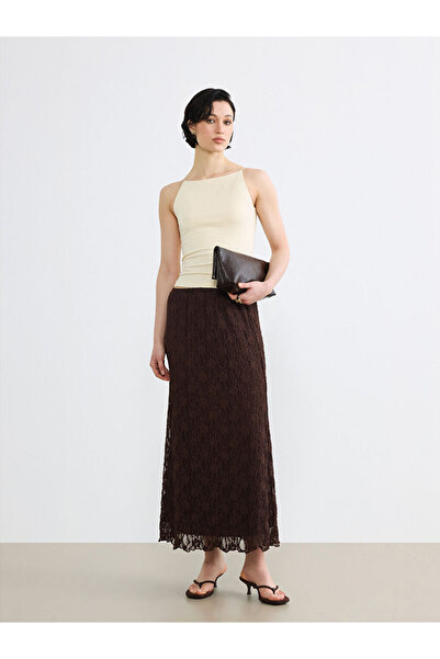 LC Waikiki Soulife Brown Elastic Waist Skirt, Pack of Lace