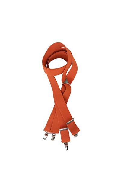 Carmen Men's Suspenders 4 Clips Orange