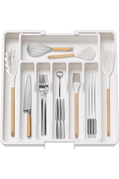 Arabest Expandable Cutlery Tray for Drawer, Adjustable Kitchen Drawer Organiz...