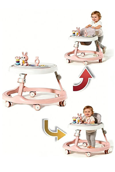 Generic Baby Walker Foldable Baby Walker with Wheels Adjustable Heights Walke...